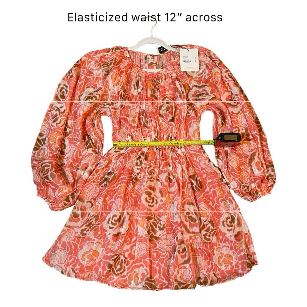 NWT Tanya Taylor’s Balloon Sleeve York Minidress. Color Guavm Multi. Size 0 - Picture 10 of 16
